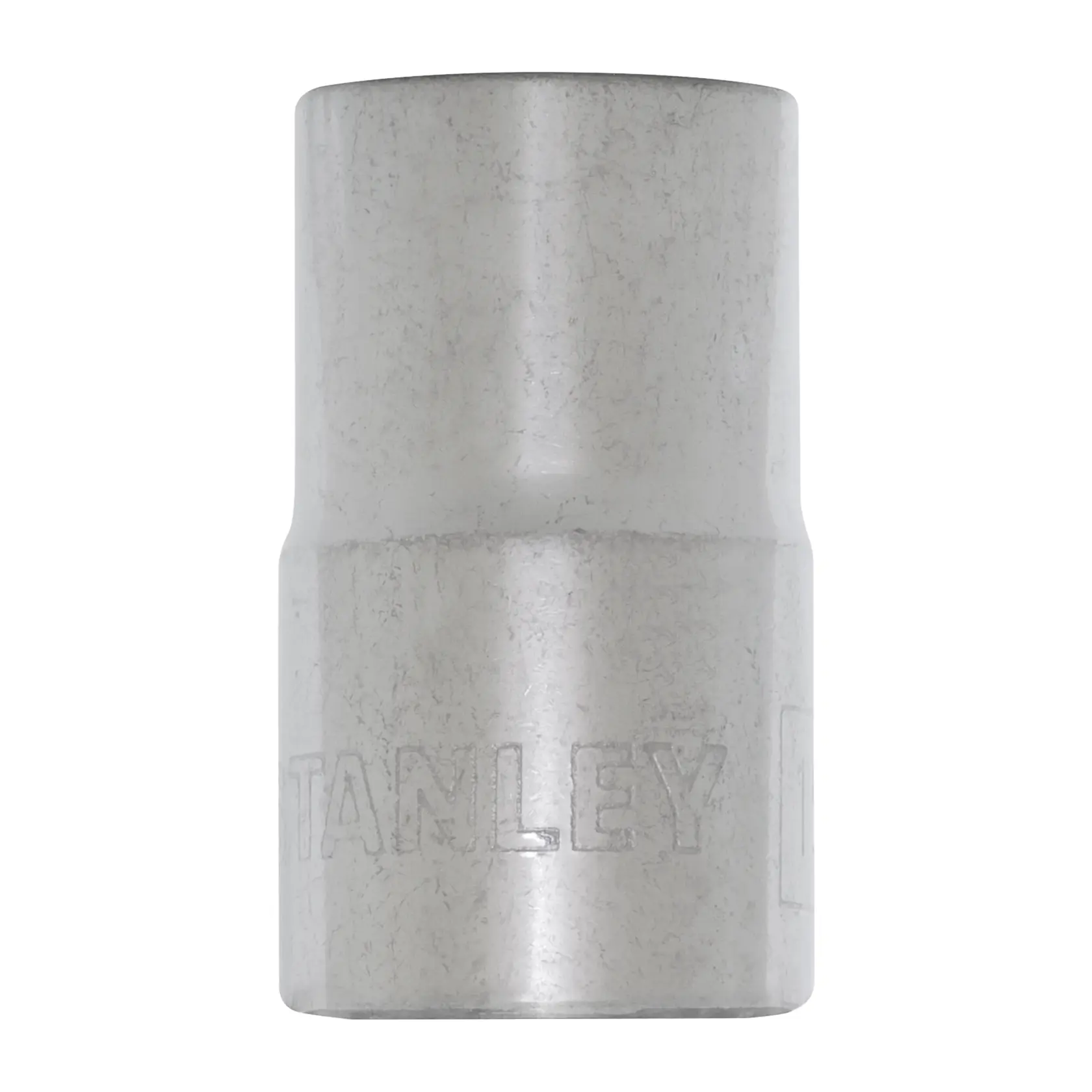 Stanley 4-86-515 dado cromado vista frontal, accesorio cilíndrico de herramienta manual.