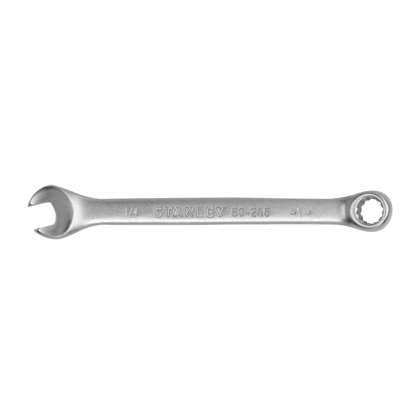 Llave combinada Stanley STMT80246-840, acabado plateado, vista plana sobre fondo blanco.